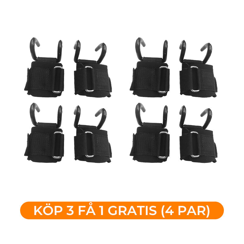 đ„50% RABATT NU! đȘ Tunga lyftremmar med handledskrok för styrketrĂ€ning â Ăkar greppet, minskar belastning pĂ„ handleder, perfekt för marklyft, bĂ€nkpress och krafttrĂ€ning pĂ„ gymmet