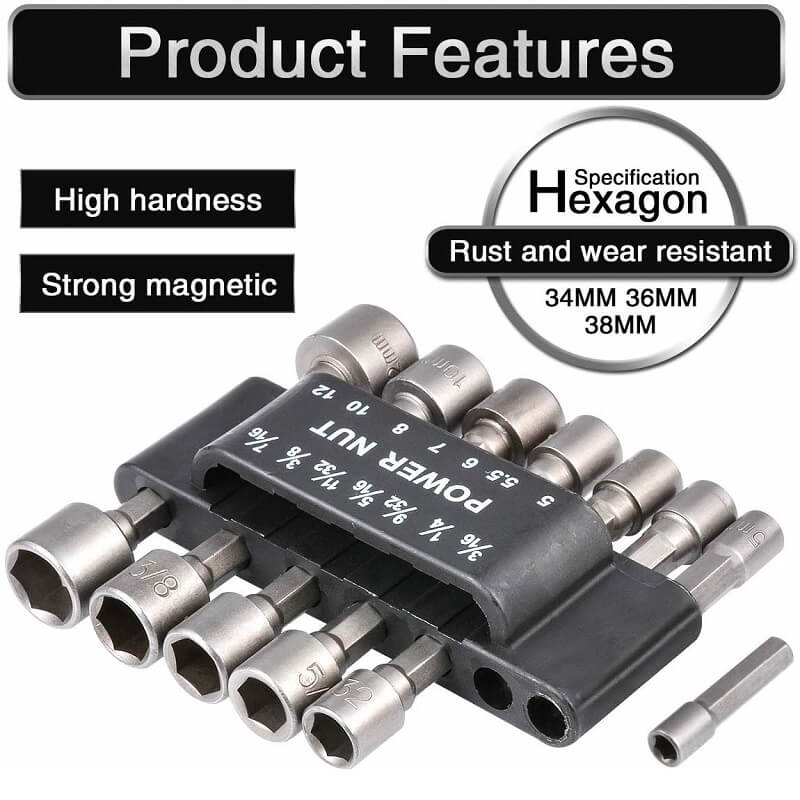 🔩 50% RABATT 🛠️ | 14-delars Mutterdragarset – 1/4" Sexkant & Förvaringslåda