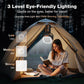 Campingfläkt med avtagbart stativ, uppladdningsbar fläkt på 30 000 mAh med LED-belysning och 270° svängbarhet, 4-i-1 sladdlös campingfläkt