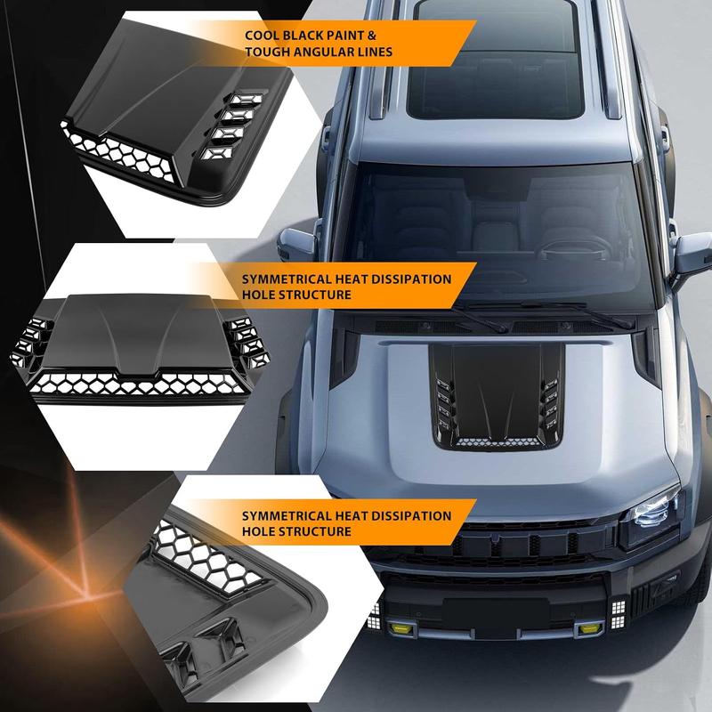 2026 Ny Svart Universal Stor Motorhuvsventil – Luftintag för Motorhuv till Chevy Silverado, Colorado, Ford F-150/F-250/F-350, Dodge Ram 1500/2500/3500 (Exteriört Dekorationstillbehör)