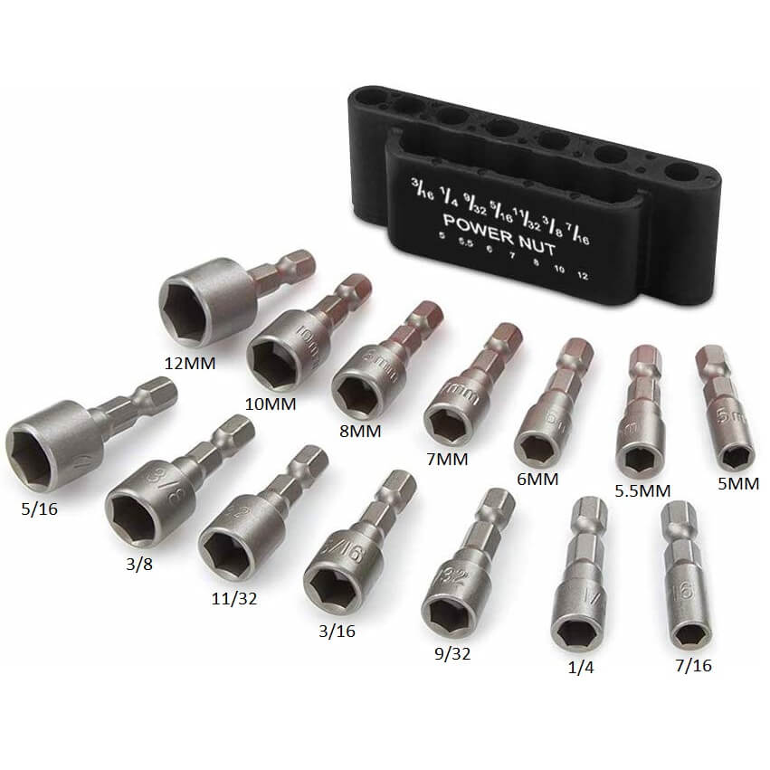 🔩 50% RABATT 🛠️ | 14-delars Mutterdragarset – 1/4" Sexkant & Förvaringslåda