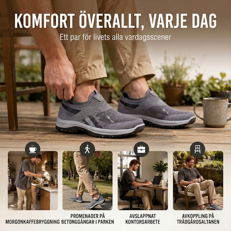 Andningsbara mesh-sneakers för män – slip-in design