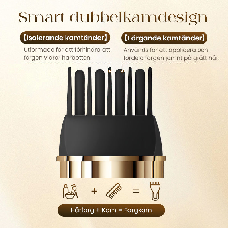 💇‍♀️ KÖP 1 FÅ 1 GRATIS! ✨ 2-i-1 Hårfärgningskam för Grått Hår - Snabb och Naturlig Täckning, Skonsam Formel för Användning Hemma 🌿📦
