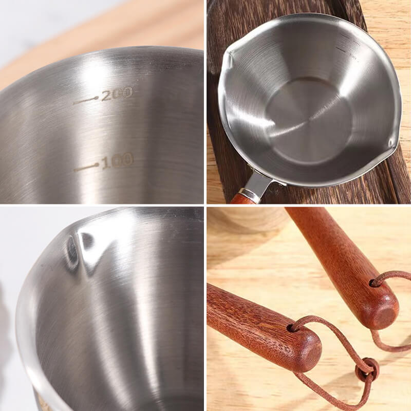 🍯Mini-kastrull i rostfritt stål 304 – Perfekt för smör, mjölk och kaffe!🍯