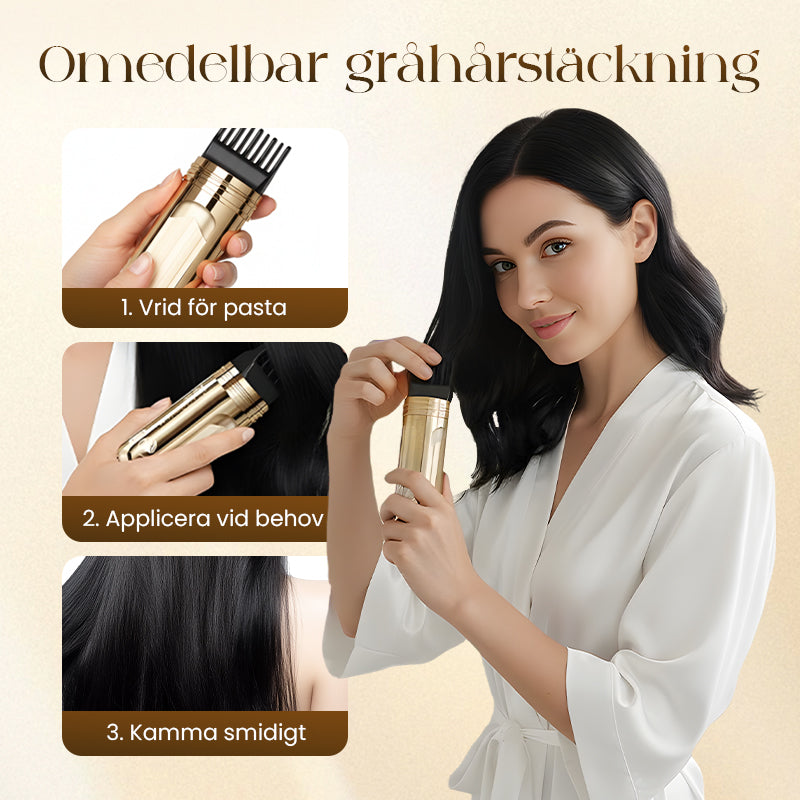 💇‍♀️ KÖP 1 FÅ 1 GRATIS! ✨ 2-i-1 Hårfärgningskam för Grått Hår - Snabb och Naturlig Täckning, Skonsam Formel för Användning Hemma 🌿📦