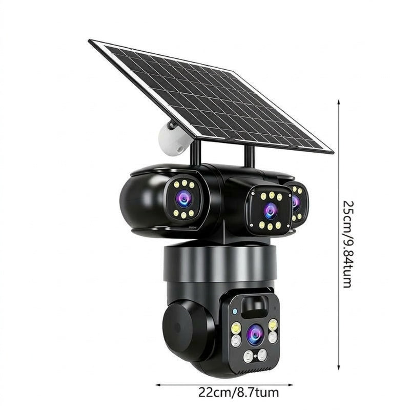 📢📢 49 % RABATT!!! ⏰ Utomhus-Wi-Fi-övervakningskamera 6K 9 MP | 10x zoom, 3 objektiv, 360° PTZ | Vattentät enligt IP66, färgseende i mörker, tvåvägskommunikation, rörelsespårning