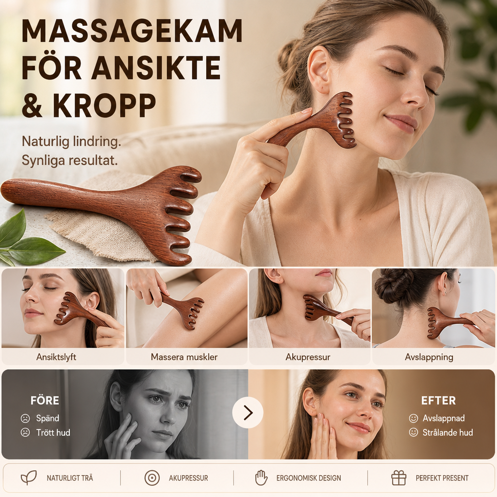 6-SPETSIG MERIDIANKAM - Akupressurskalpmassagerare