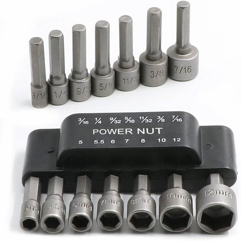 🔩 50% RABATT 🛠️ | 14-delars Mutterdragarset – 1/4" Sexkant & Förvaringslåda