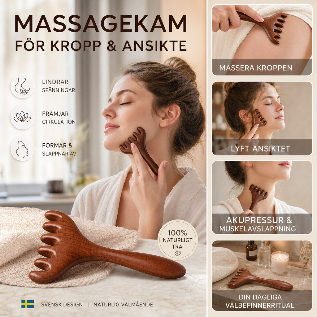 6-SPETSIG MERIDIANKAM - Akupressurskalpmassagerare