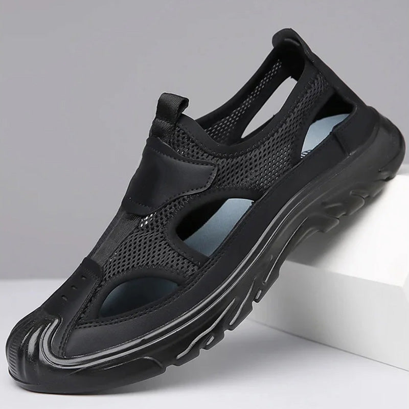 👞 50% RABATT NU! ☀️ Lättviktssandaler för Herr – Mjuk Sula & Nät – Andningsbar & Bekväm 🏖️