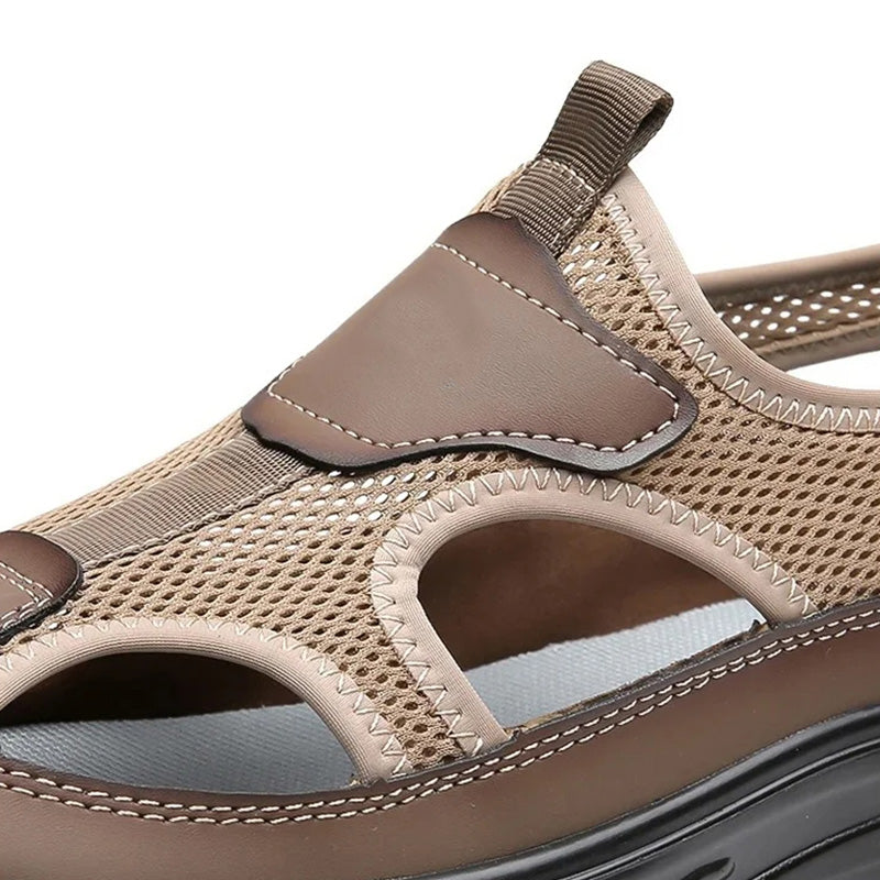 👞 50% RABATT NU! ☀️ Lättviktssandaler för Herr – Mjuk Sula & Nät – Andningsbar & Bekväm 🏖️
