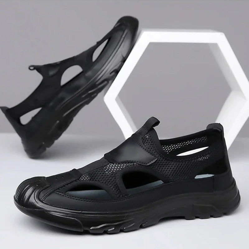 👞 50% RABATT NU! ☀️ Lättviktssandaler för Herr – Mjuk Sula & Nät – Andningsbar & Bekväm 🏖️