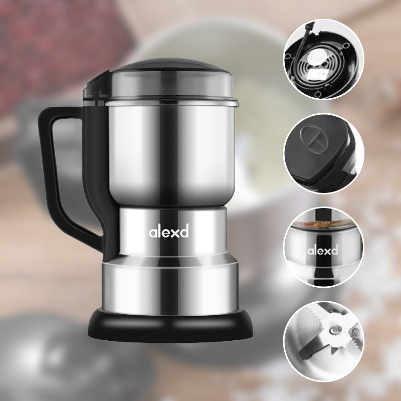 ⚙️ 50 % RABATT NU! ☕ Liten elektrisk slipmaskin – mal kaffebönor, kryddor & nötter med kopparmotor i rostfritt stål ✨