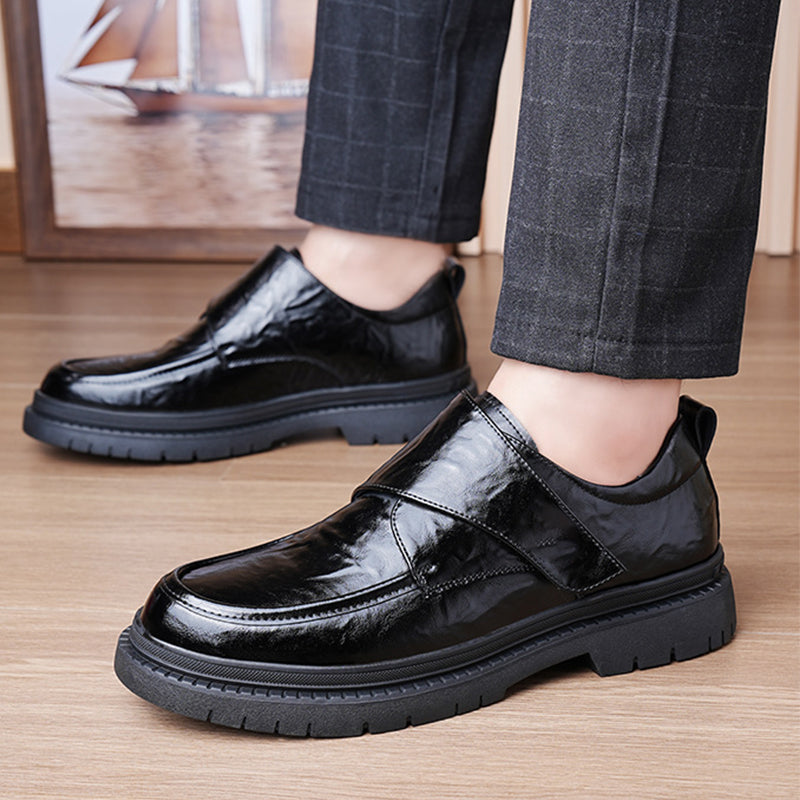 Herr Business Casual Svarta Konstläderskor