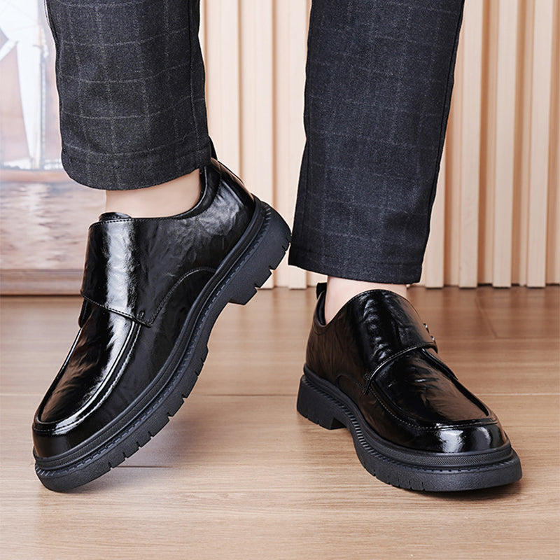 Herr Business Casual Svarta Konstläderskor