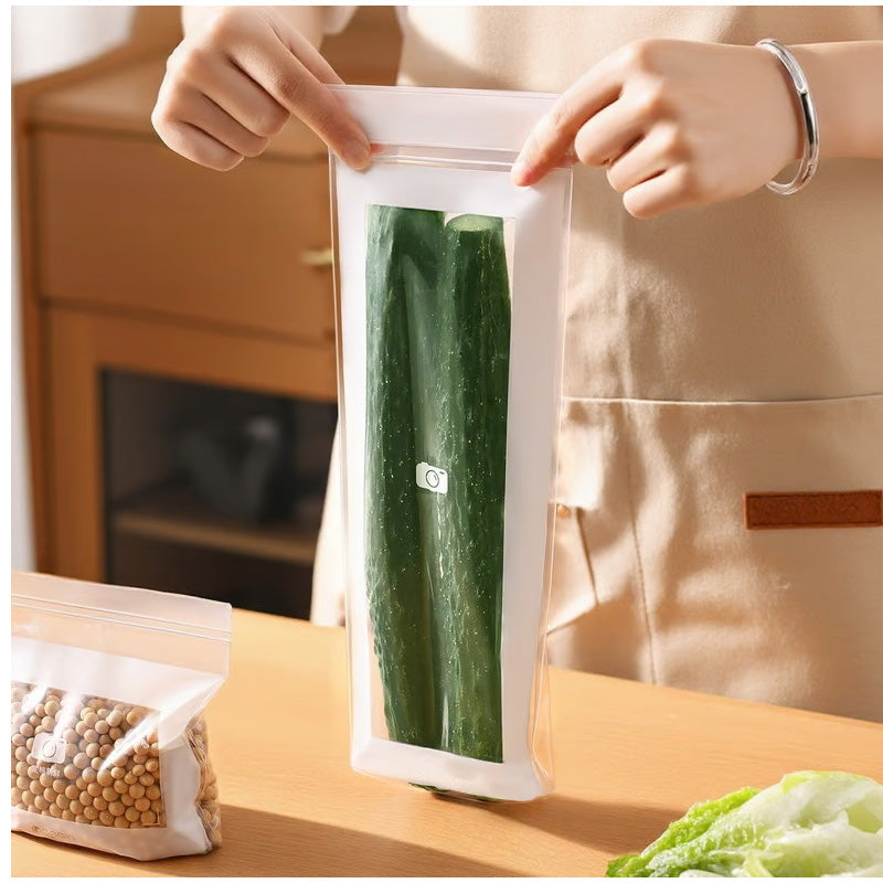 ❄️🥬 Genomskinliga påsar av livsmedelskvalitet med förstärkt dubbel förslutning 🥗
