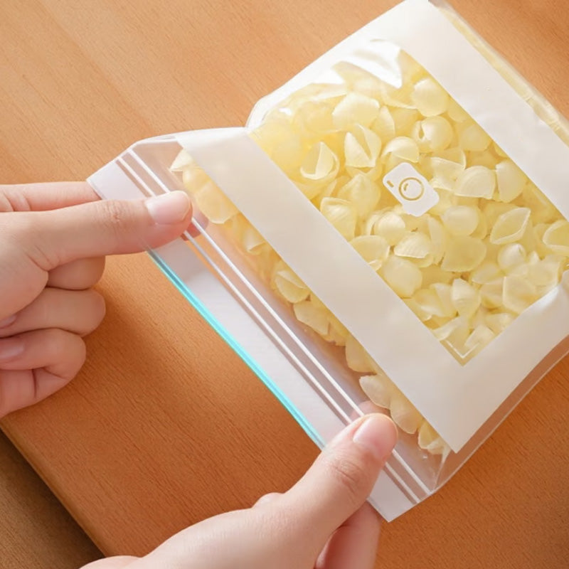 ❄️🥬 Genomskinliga påsar av livsmedelskvalitet med förstärkt dubbel förslutning 🥗