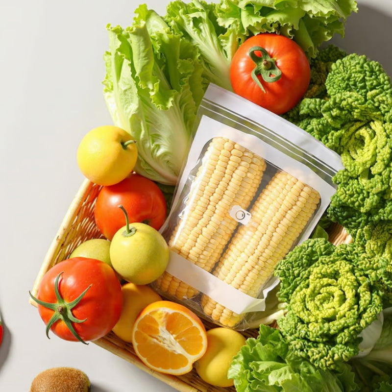 ❄️🥬 Genomskinliga påsar av livsmedelskvalitet med förstärkt dubbel förslutning 🥗