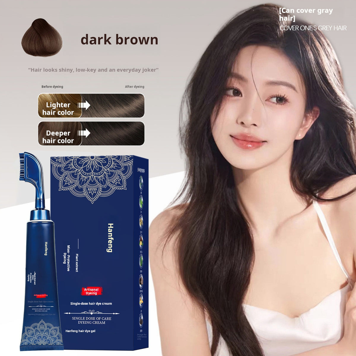 Hårfärgningskam med örter för hemmabruk