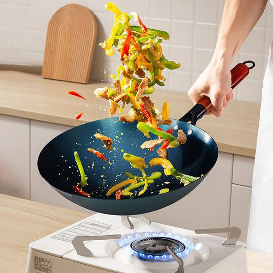 🔥Fri frakt🔥 Home Use Non-Stick järnwok för stekning och wokning