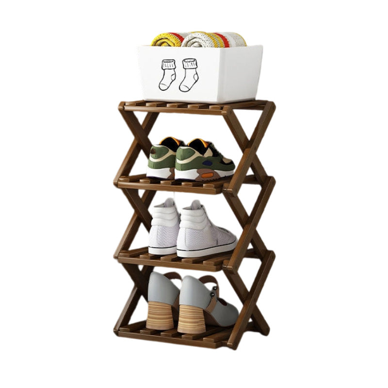 👞 50% RABATT! ✨ Hopfällbart skoställ i bambu – Stabil fristående skohylla – 100% naturlig alpinbambu, verktygsfri montering på 5 sekunder, robust X-konstruktion & ultrakompakt förvaring – 2–10 våningar 2 färger 🌿
