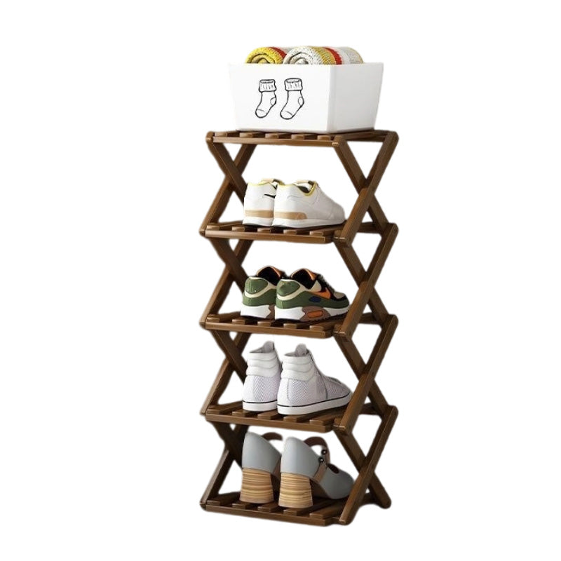 👞 50% RABATT! ✨ Hopfällbart skoställ i bambu – Stabil fristående skohylla – 100% naturlig alpinbambu, verktygsfri montering på 5 sekunder, robust X-konstruktion & ultrakompakt förvaring – 2–10 våningar 2 färger 🌿