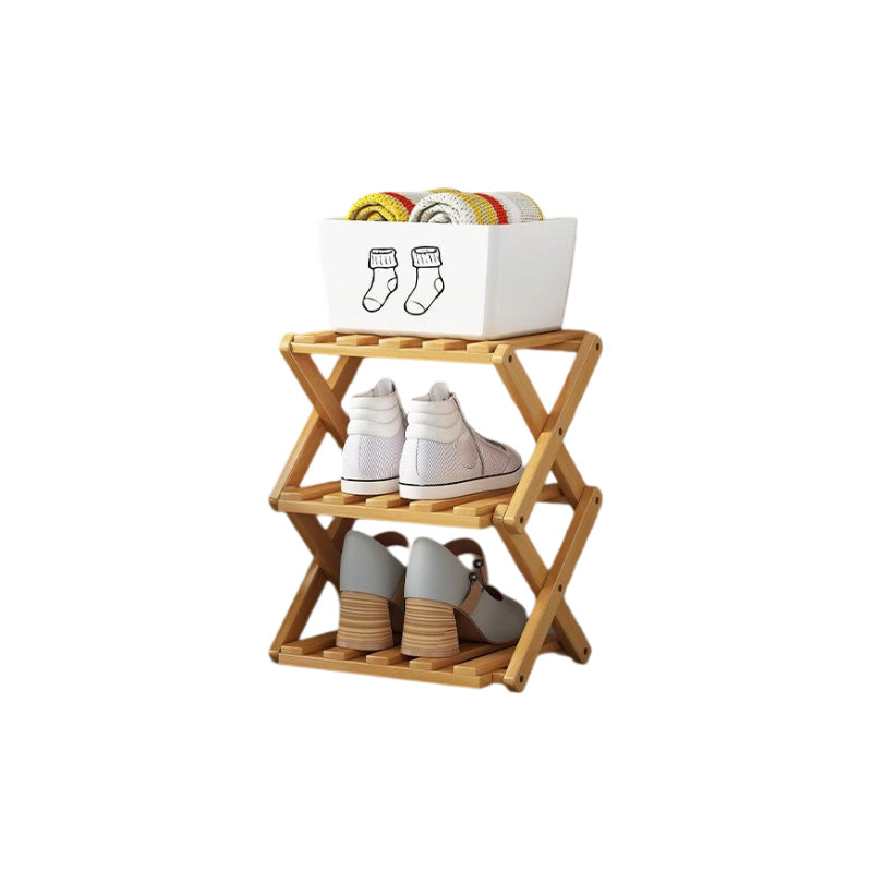 👞 50% RABATT! ✨ Hopfällbart skoställ i bambu – Stabil fristående skohylla – 100% naturlig alpinbambu, verktygsfri montering på 5 sekunder, robust X-konstruktion & ultrakompakt förvaring – 2–10 våningar 2 färger 🌿