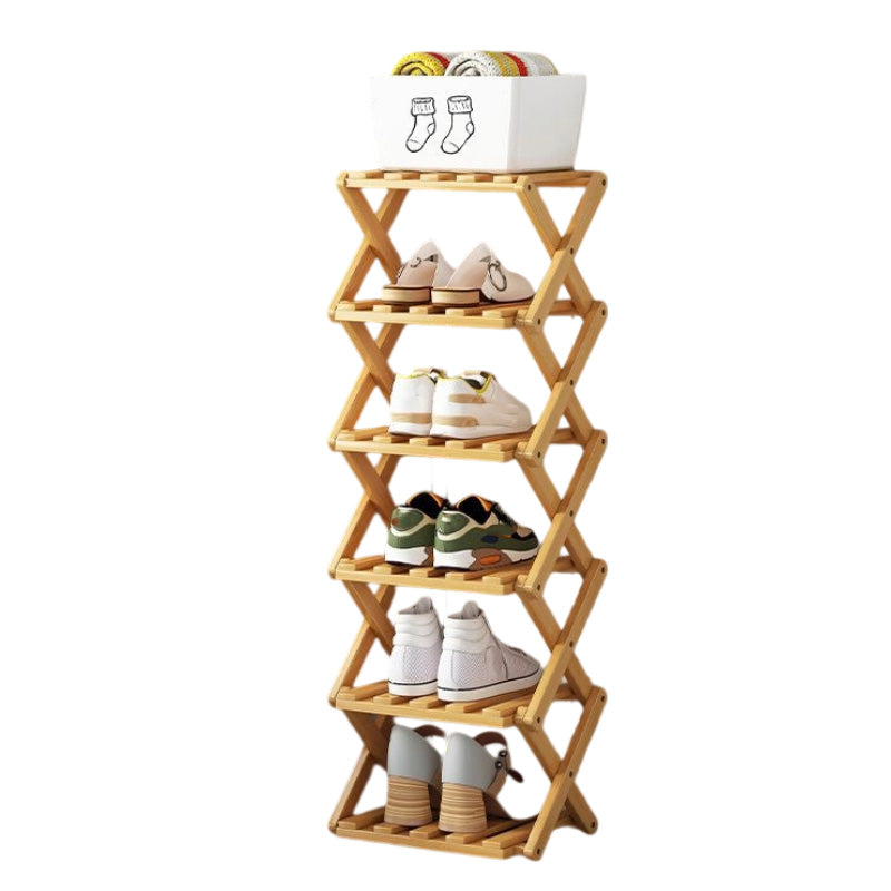 👞 50% RABATT! ✨ Hopfällbart skoställ i bambu – Stabil fristående skohylla – 100% naturlig alpinbambu, verktygsfri montering på 5 sekunder, robust X-konstruktion & ultrakompakt förvaring – 2–10 våningar 2 färger 🌿