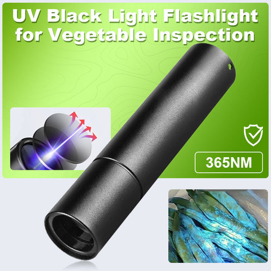 365 nm UV-Ficklampa | 10W Svartljus för Grönsaksinspektion & Aflatoxin Detektering