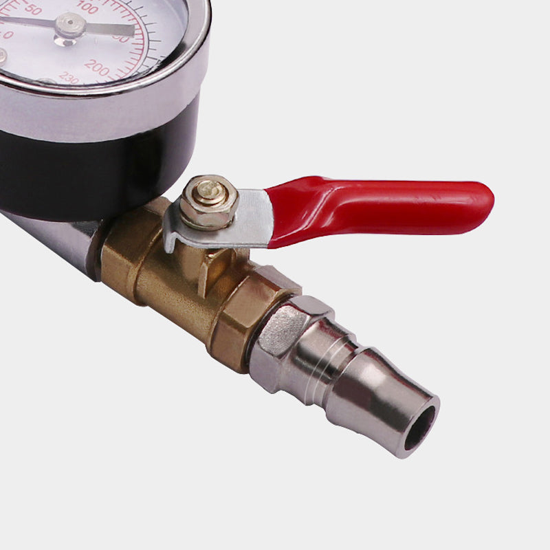 🔧 50% RABATT 🚗 | Kraftig Däckpump med Tryckmätare – Dubbelhuvad & Hållbar