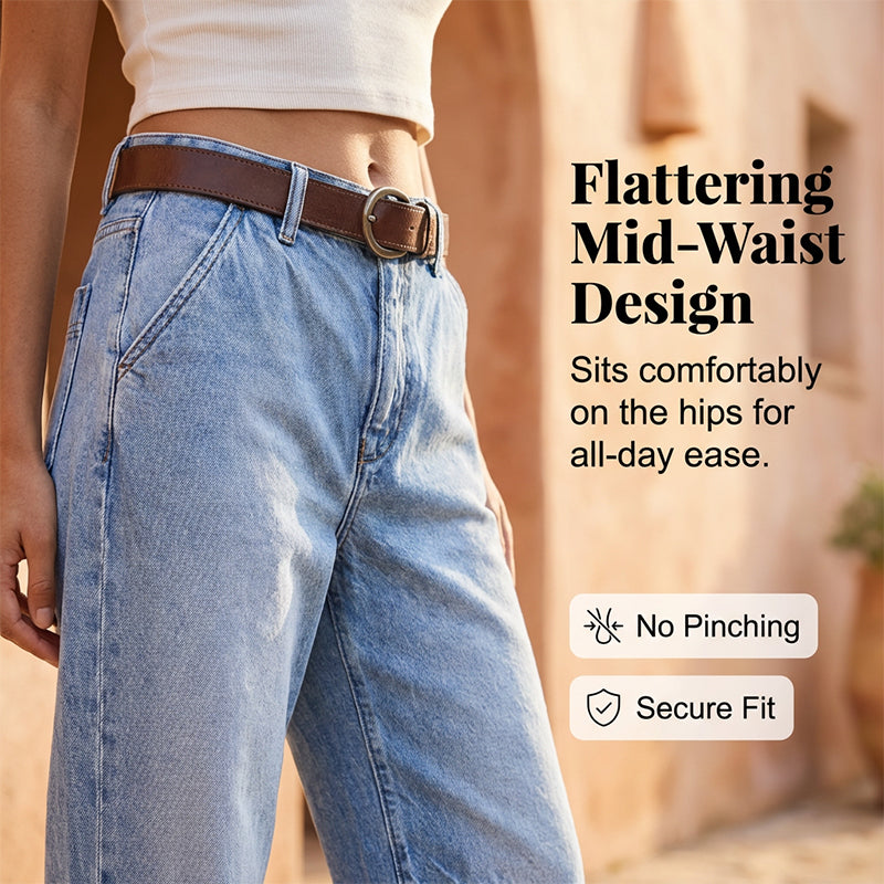 Korta jeans med hög midja för damer