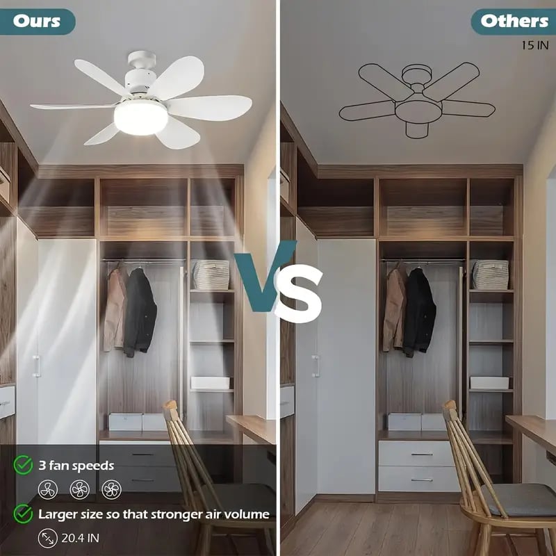 💨 50 % rabatt! 💡 Bärbar 2-i-1-takfläkt med fjärrkontroll – Perfekt för sovrummet, kontoret och resan 🏠