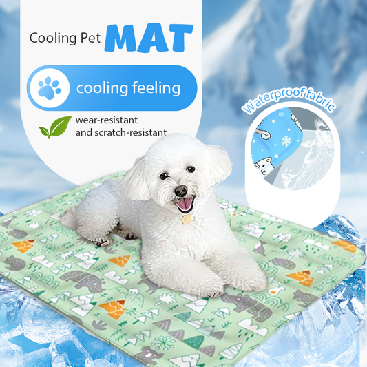Robust kylmatta för husdjur med tecknat motiv