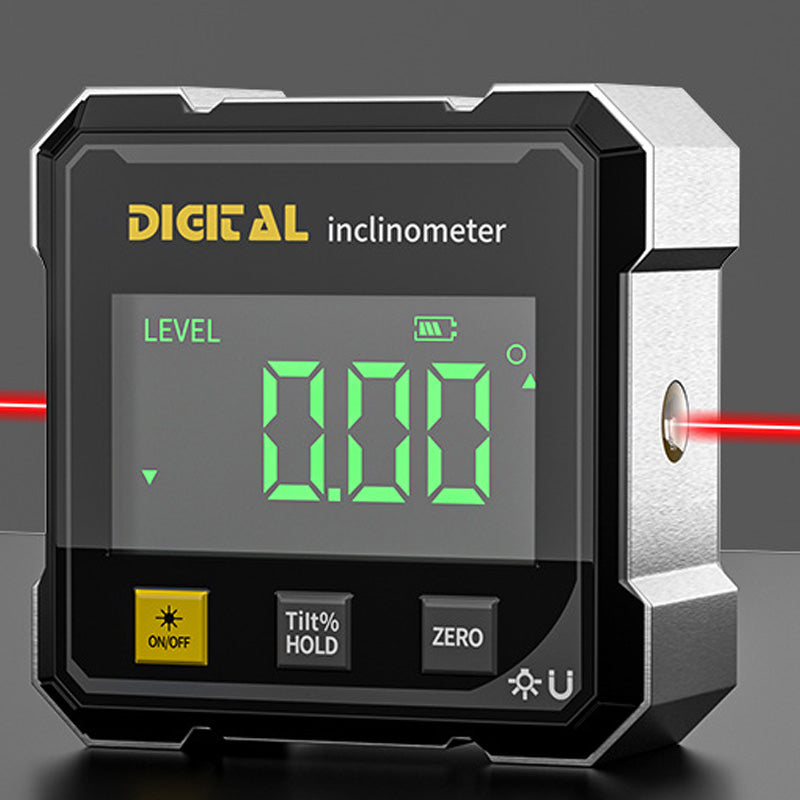 📐 50% RABATT 🔴 | 4-sidig Magnetisk Digital Vinkelmätare – Dubbla Lasrar & USB-laddning