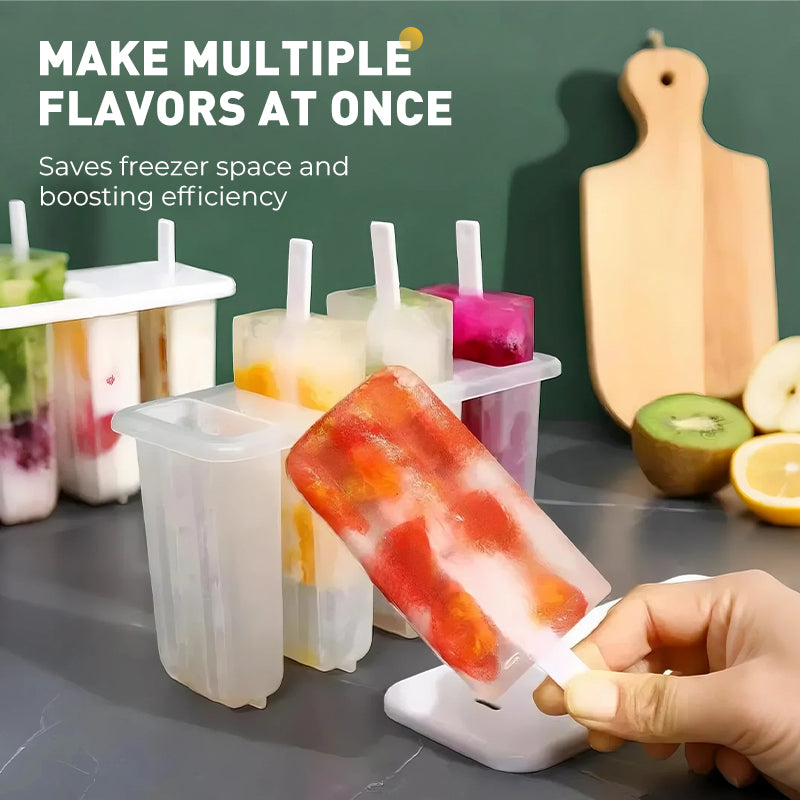 Popsicleform med 4 hål och lock och pinnar