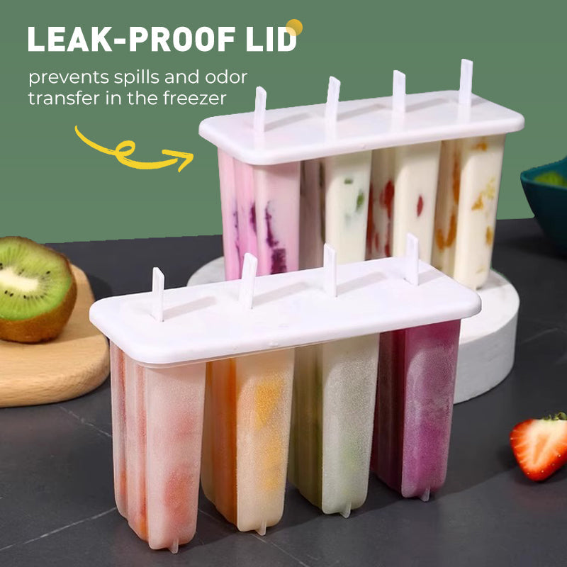 Popsicleform med 4 hål och lock och pinnar