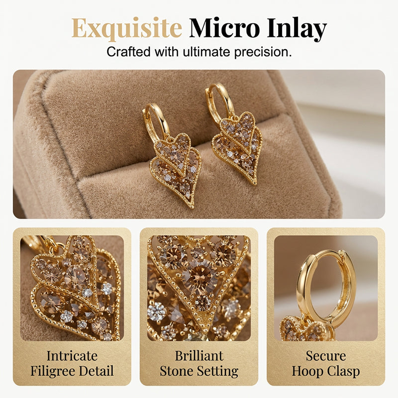 💖 50% RABATT NU! ✨ Eleganta Glänsande Hjärta Hoopörhängen – Dubbla Lager & Kristaller – Lyxigt Guld & Micro-Inläggning 💕