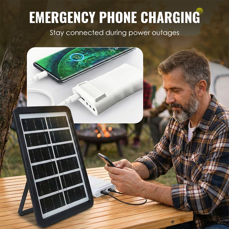 Självförsörjande solcellsbelysningssystem: Komplett set med 3 LED-lampor och batteribackup ☀️🔋
