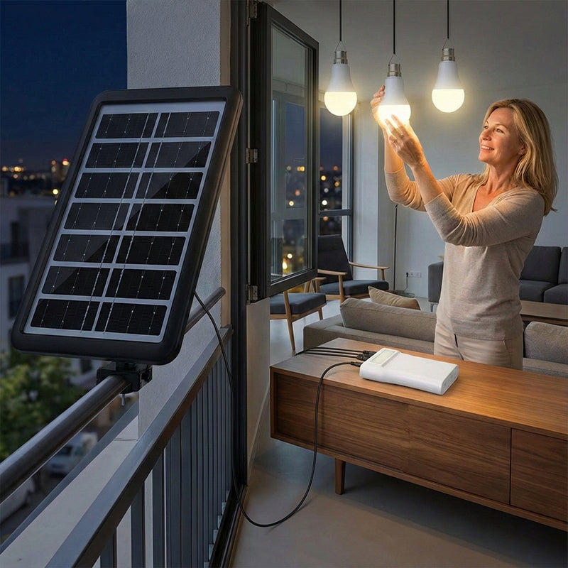 Självförsörjande solcellsbelysningssystem: Komplett set med 3 LED-lampor och batteribackup ☀️🔋