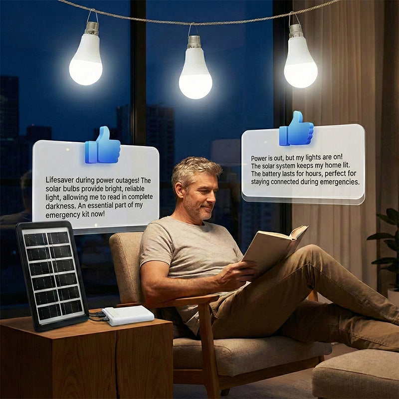 Självförsörjande solcellsbelysningssystem: Komplett set med 3 LED-lampor och batteribackup ☀️🔋