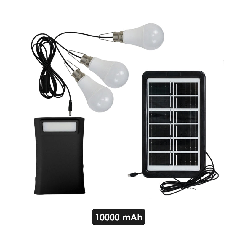 Självförsörjande solcellsbelysningssystem: Komplett set med 3 LED-lampor och batteribackup ☀️🔋