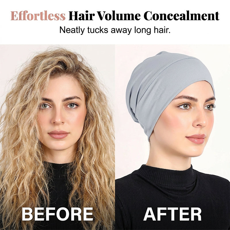 👒 2 för priset av 1!🌸 Mjuk, stretchig turbanmössa – i silkeslen tyg och med halkskydd – döljer tunt hår – kan användas på många olika sätt som underhuvudbonad 🧣