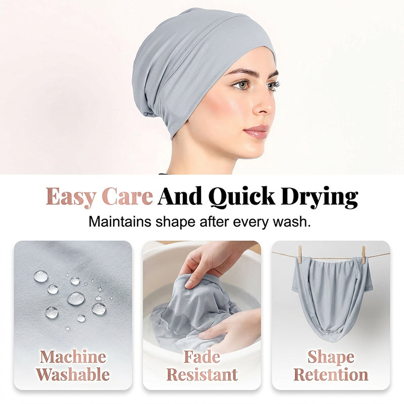 👒 2 för priset av 1!🌸 Mjuk, stretchig turbanmössa – i silkeslen tyg och med halkskydd – döljer tunt hår – kan användas på många olika sätt som underhuvudbonad 🧣
