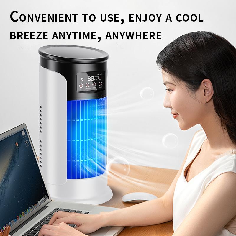 2026 Ny evaporativ luftkonditionering – Kompakt USB-bordfläkt, personlig kylare med en behållare på 300 ml, justerbara hastighetsinställningar, timer, tystgående, bärbar design för nattduksbordet