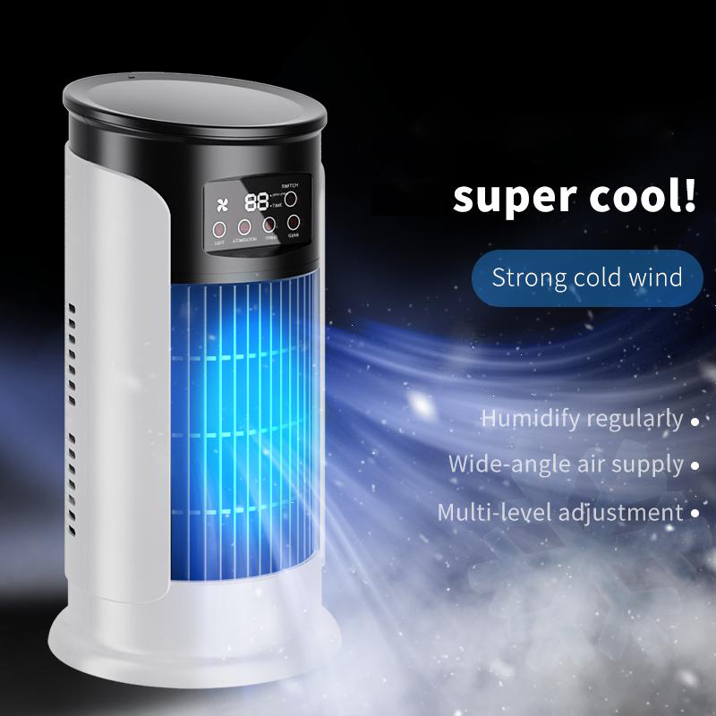 2026 Ny evaporativ luftkonditionering – Kompakt USB-bordfläkt, personlig kylare med en behållare på 300 ml, justerbara hastighetsinställningar, timer, tystgående, bärbar design för nattduksbordet