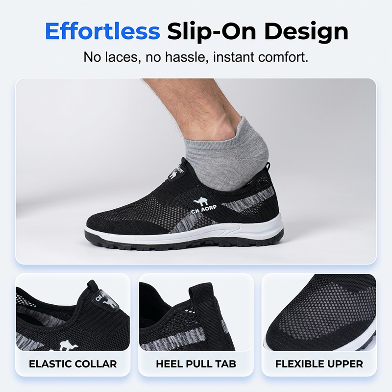 Andningsbara mesh-sneakers för män – slip-in design
