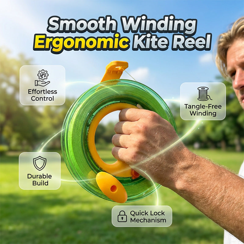 Ergonomisk linupprullare för kitesurfing med låsfunktion