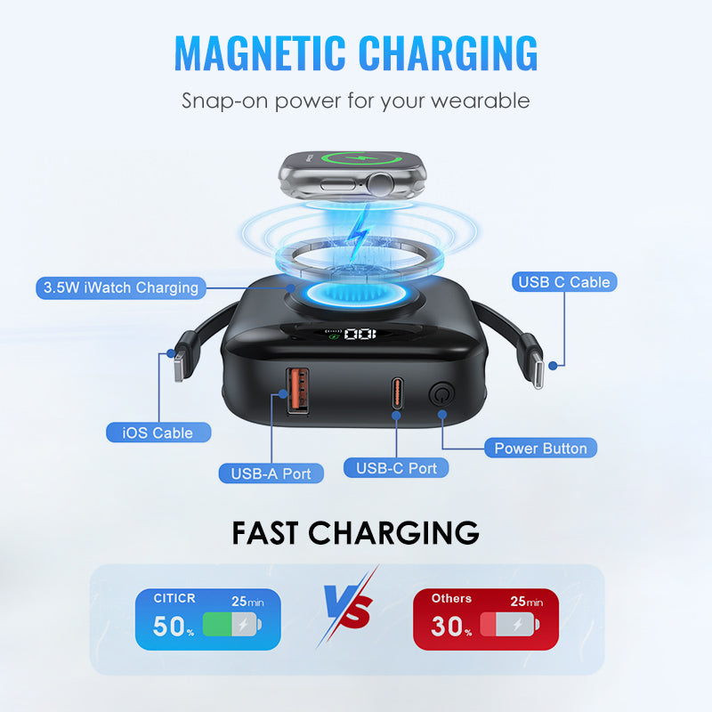 Bärbar magnetisk snabbladdare (powerbank)