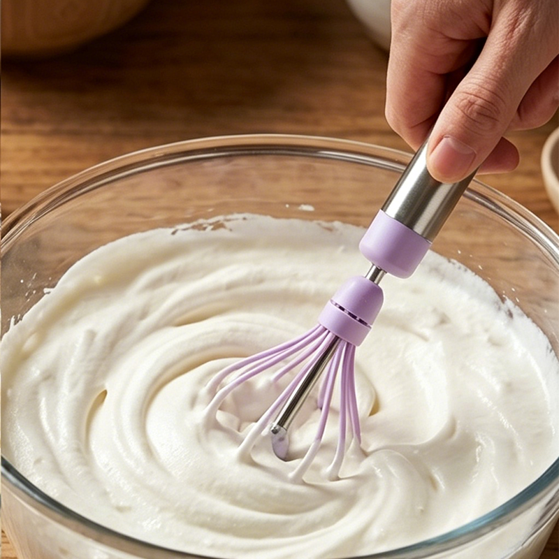 🥚🌀 50% RABATT! Som att ha en tornado i handen som vispar äggvitor till toppar på 30 sekunder! Denna halvautomatiska visp med bekvämt grepp gör allt jobb medan du slappnar av – inga ömma armar, bara luftig perfektion!