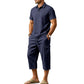 👔 50% RABATT NU! ☀️ Men Summer Linen Set – Loose Shirt & Cargo Shorts – Andningsbart & Stilrent – Perfekt för Sommaren 🌊
